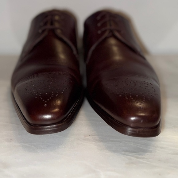 Magnanni Reko Medallion Toe Derby Shoes Brown Leather 11.5M Made in Spain-20420 main image 11